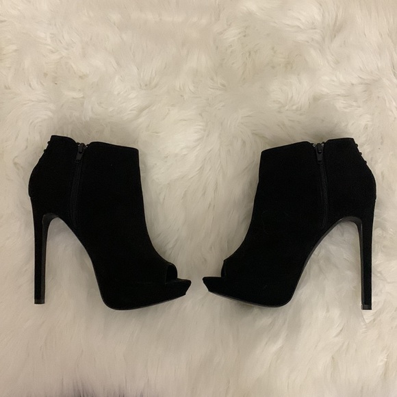 Mix No 6 - Black Suede Boot - 5 inch heel - Open Toe - Picture 4 of 9